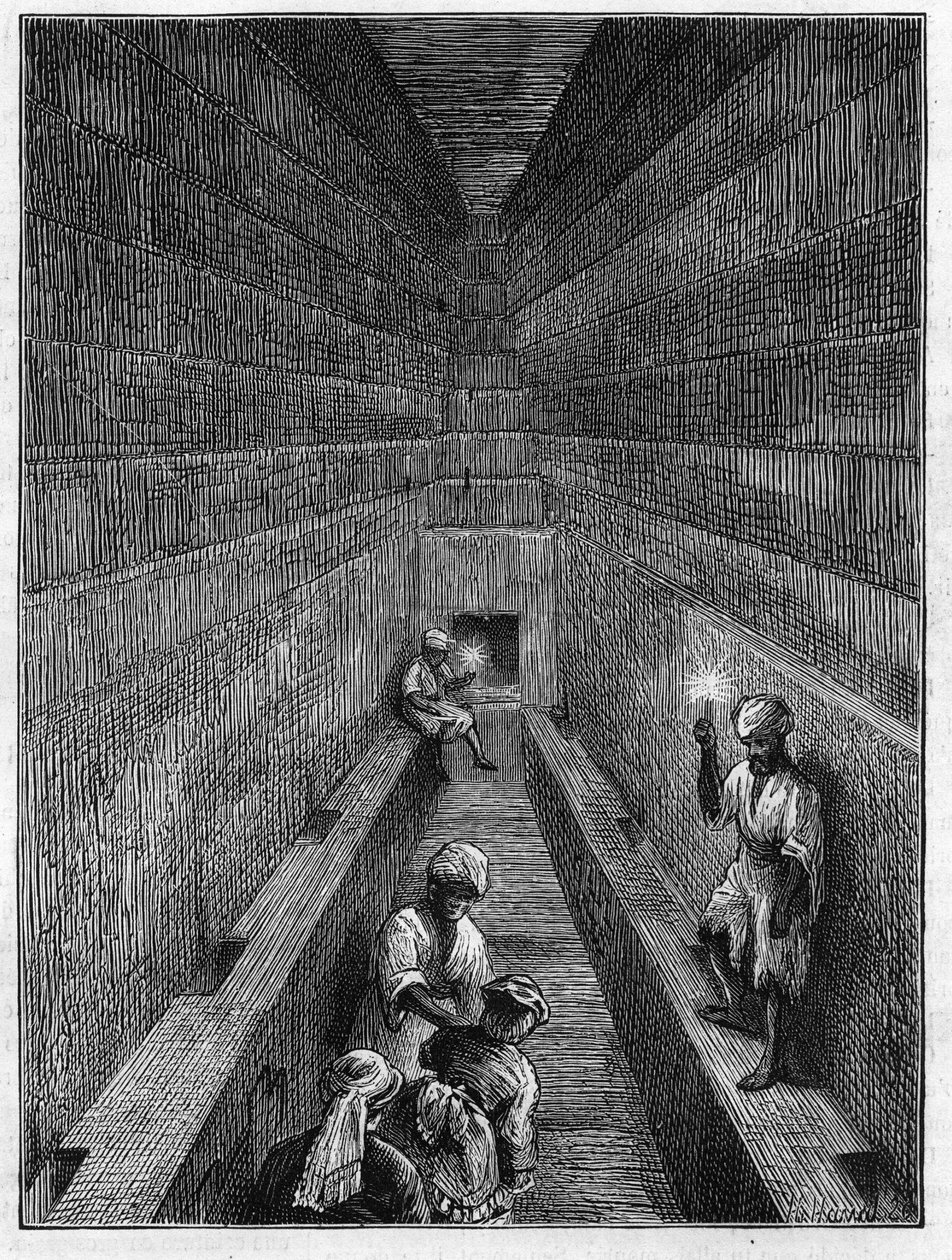 Ansicht der großen Galerie der Pyramide von Cheops in Gizeh, Ägypten von Unknown artist