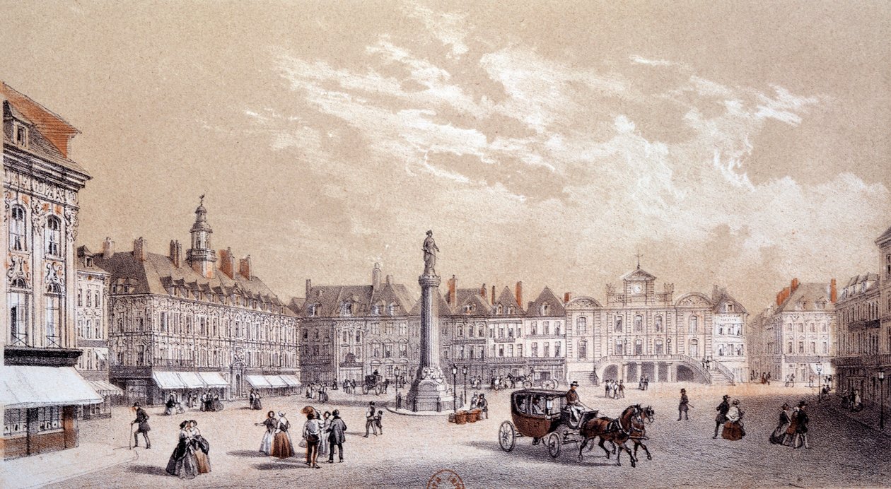 Ansicht des großen Platzes der Stadt Lille von Unknown artist