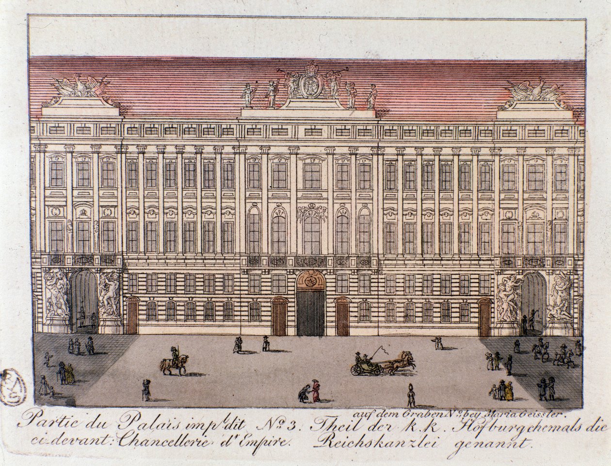 Ansicht des Teils des Kaiserpalastes namens Reichskanzlei in Wien. Österreich von Unknown artist