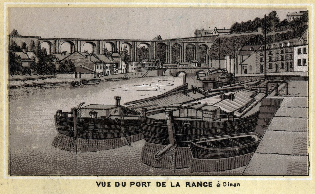 Ansicht des Hafens von La Rance in Dinan, Côtes-d