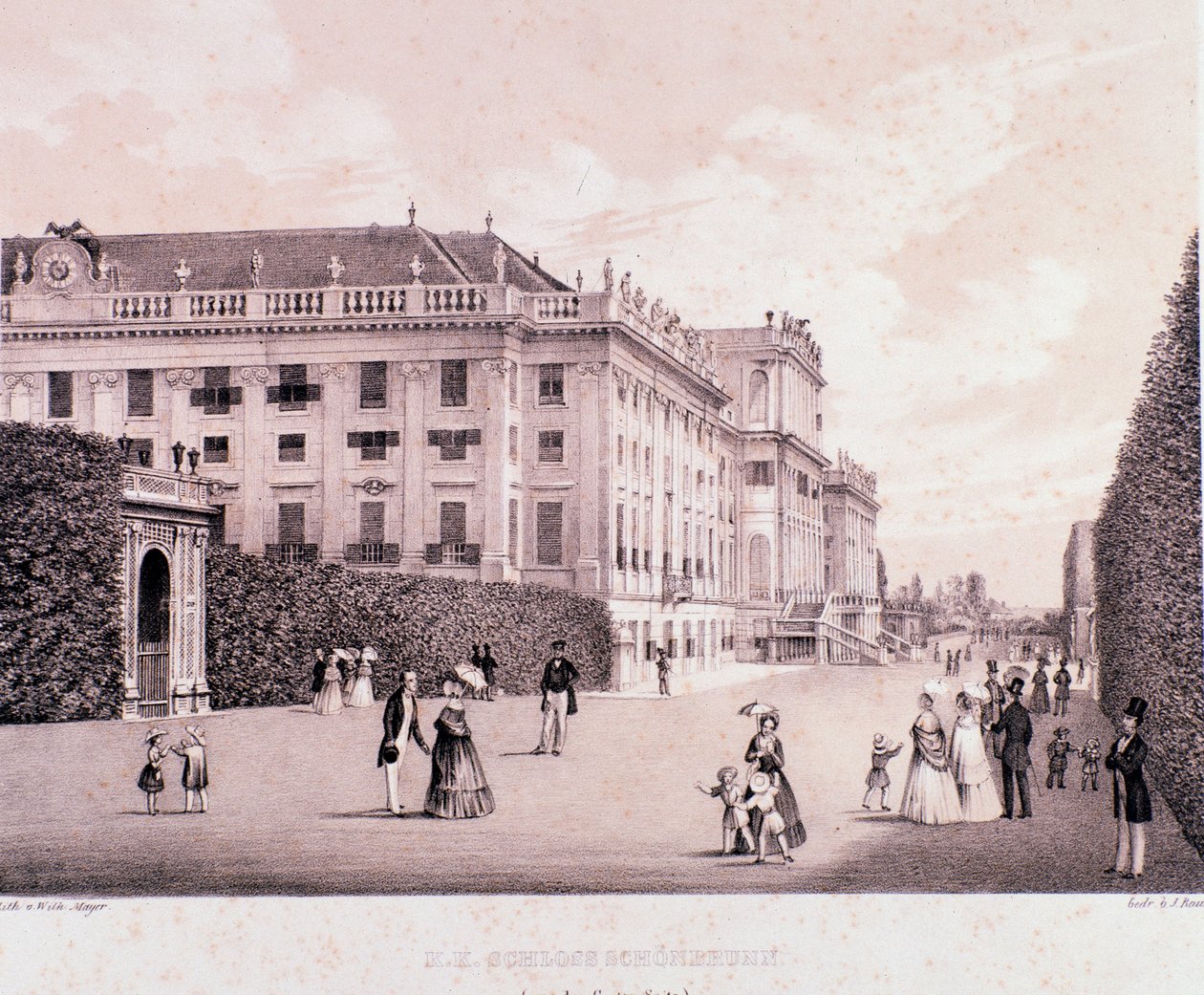 Spaziergänger im Park des Schlosses Schönbrunn in Wien. Österreich von Unknown artist