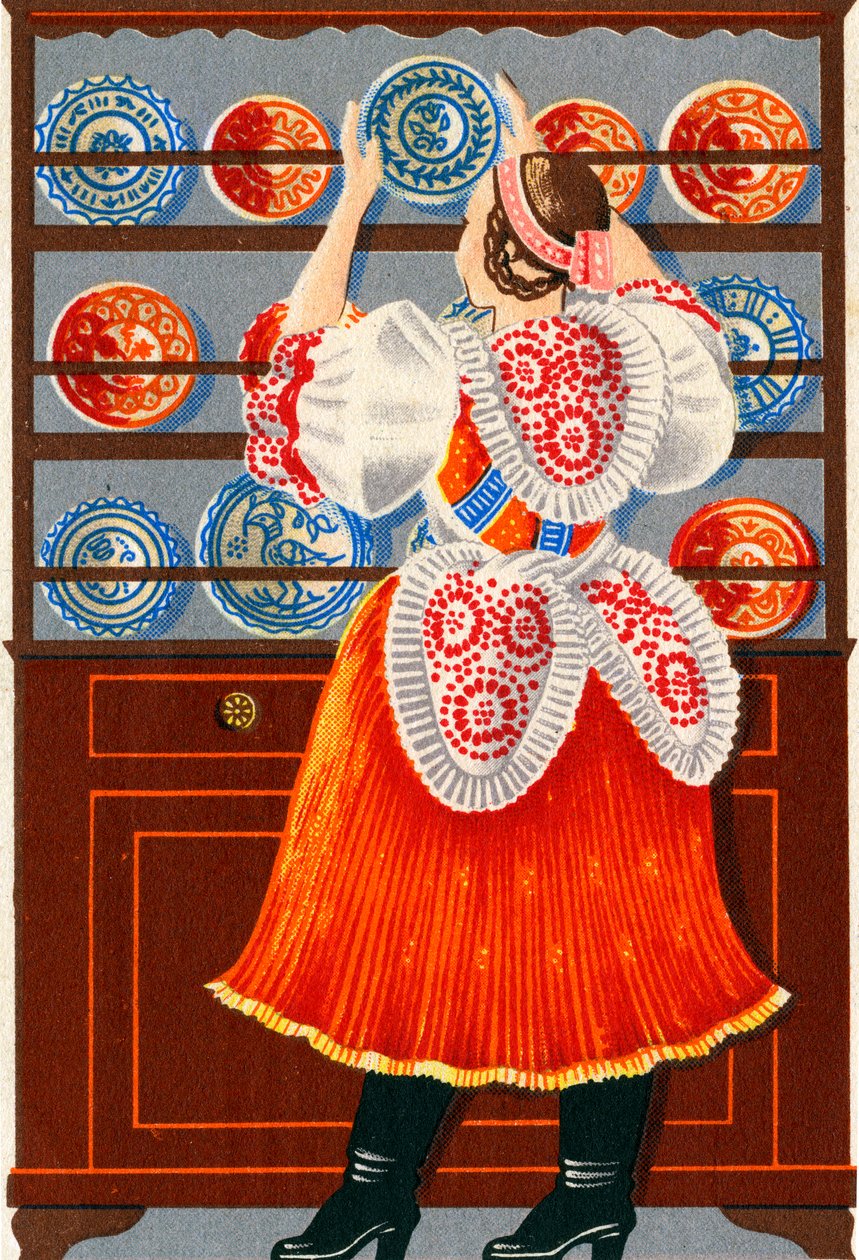 Frau in traditioneller ungarischer Tracht von Unknown Artist