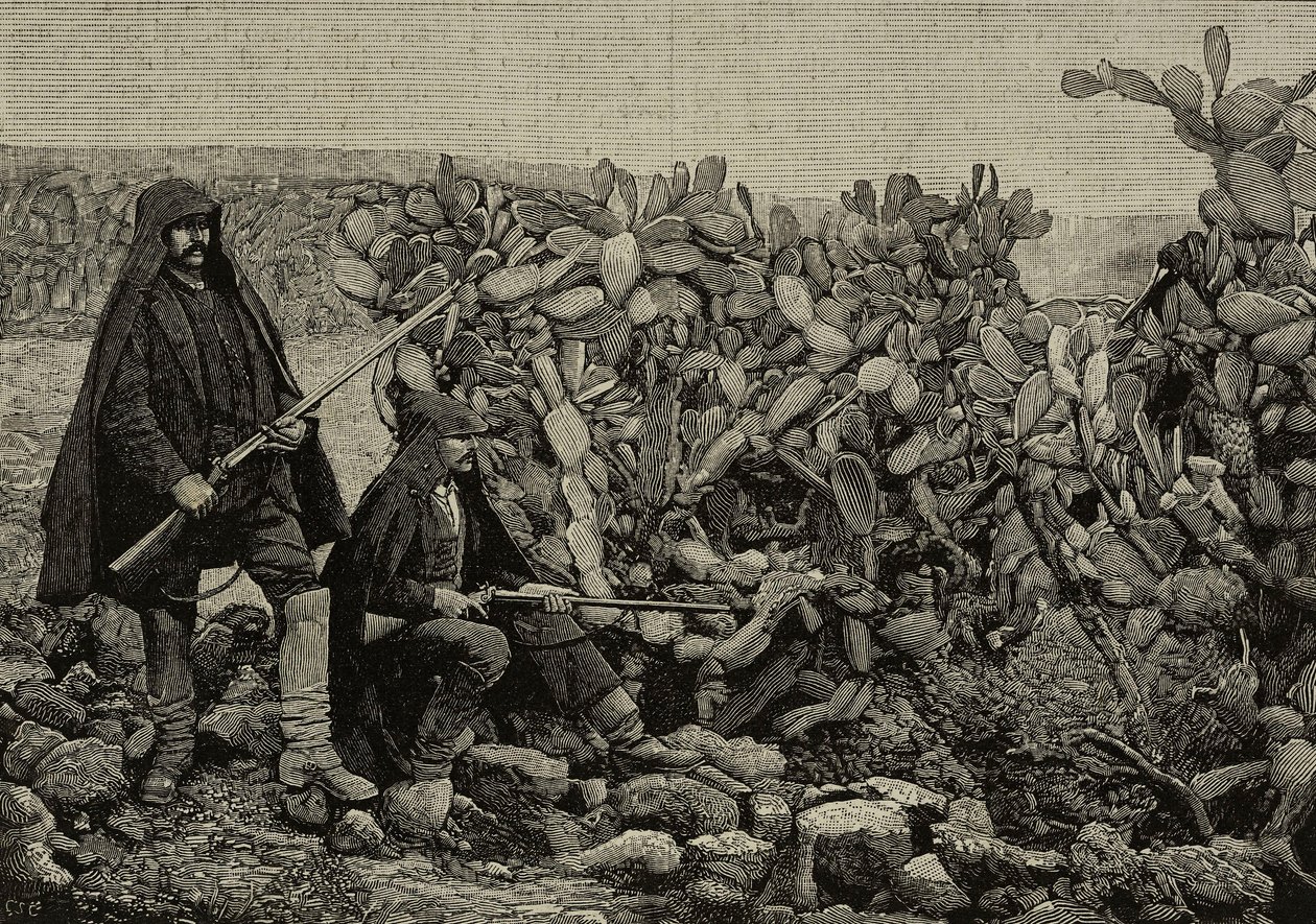 Jugendliche unter Feigenkakteen, Aufstand der Fasci Siciliani, Italien, Foto von E X aus L