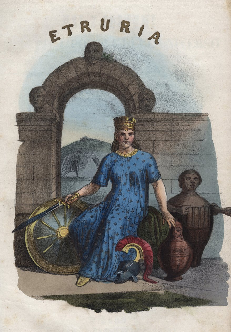 Allegorie von Etrurien - Gravur aus „Usi e Costumi di Tutti i Popoli dell