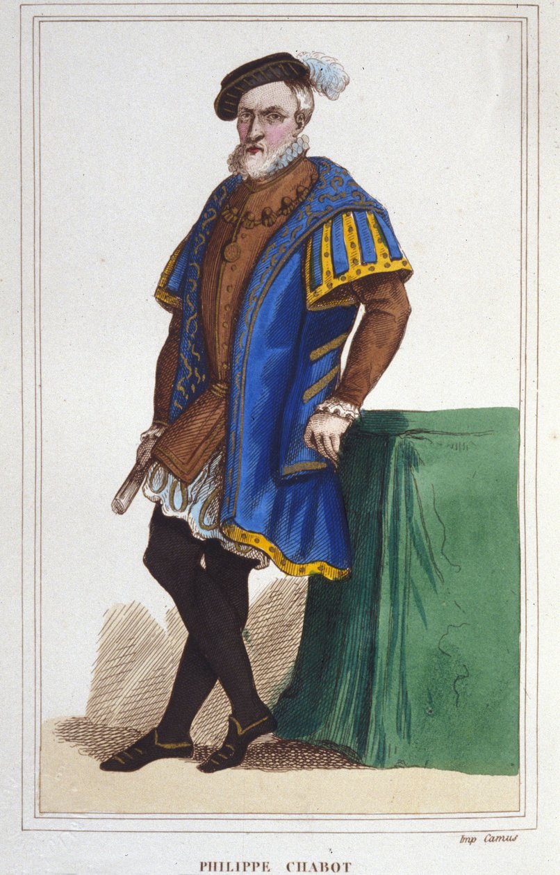 Porträt von Philippe de Chabot, Seigneur von Brion, Admiral von Frankreich (1480-1543). Gravur von 1830 von Unknown artist