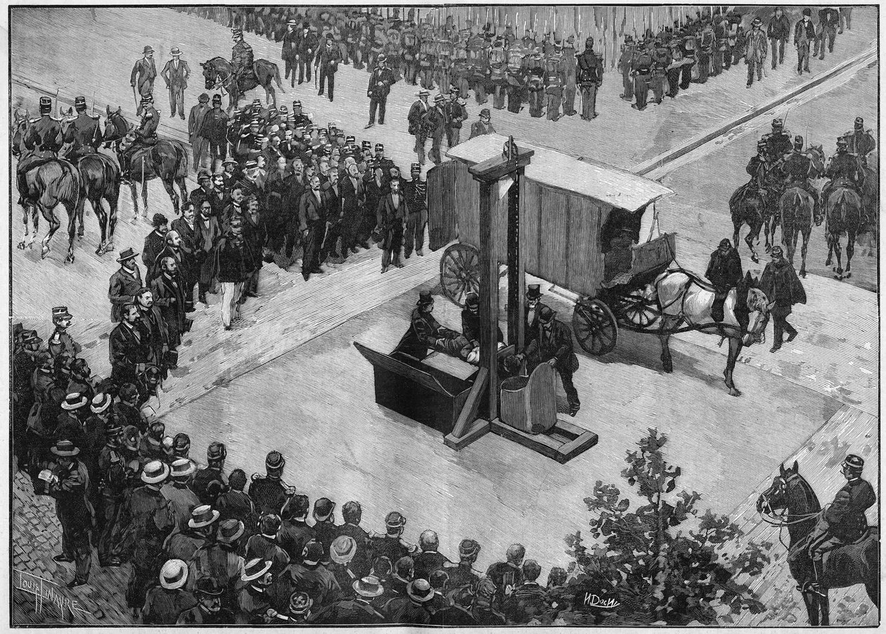 Die Hinrichtung des Anarchisten Caserio in Lyon im Jahr 1894 von Unknown artist