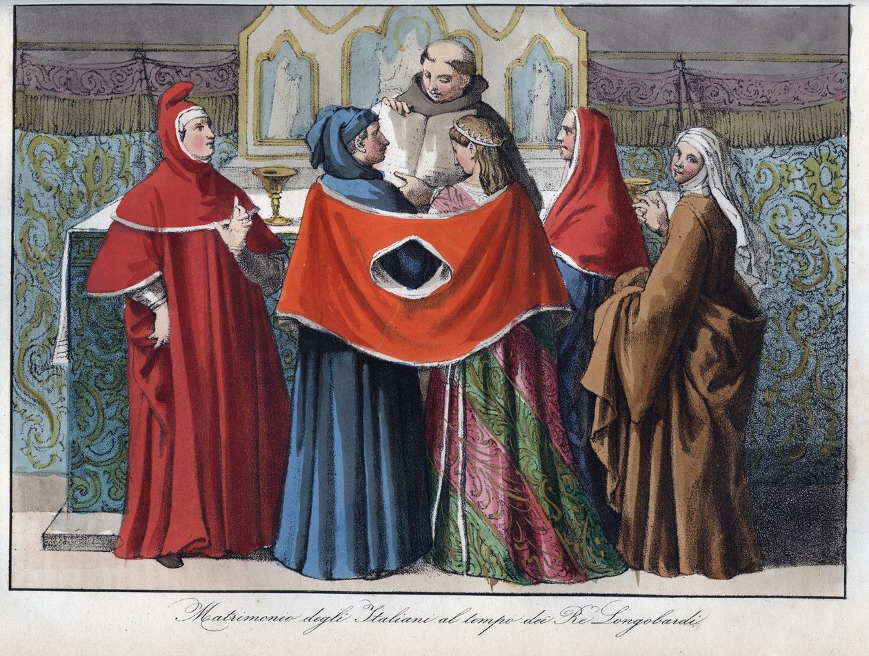 Die Hochzeit der Italiener zur Zeit der Langobardenkönige (568-774) von Unknown artist