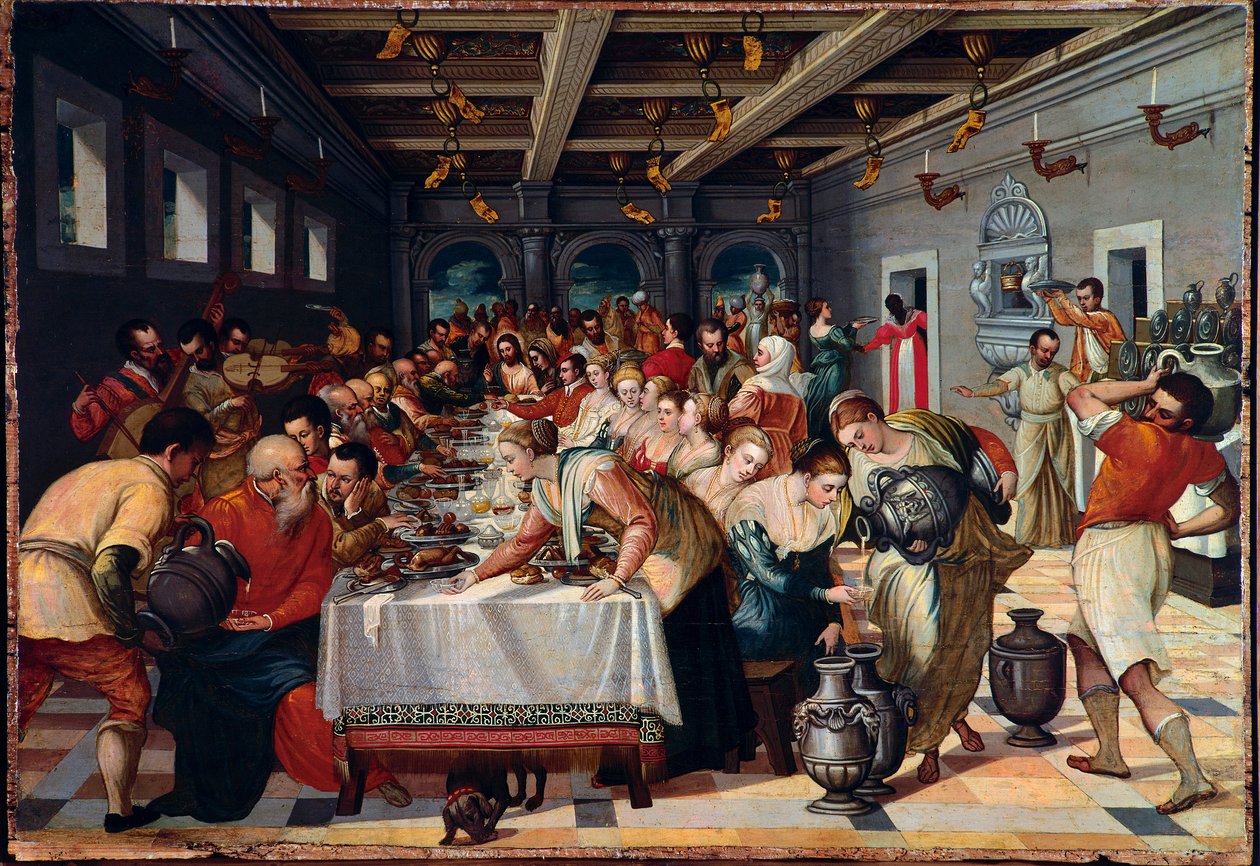 Die Hochzeit zu Kana Die Charaktere sind vetus in der venezianischen von Unknown artist