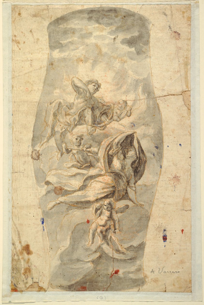 Zeichnung, Deckengestaltung mit Apollo, ca. 1780 von Unknown artistUnknown artist