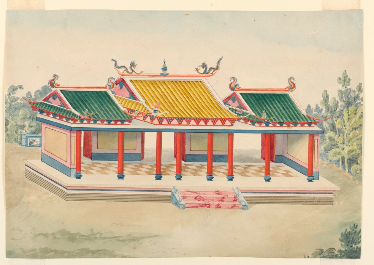 Zeichnung, Chinoiserie-Pavillon, 1815–1822 von Unknown artistUnknown artist