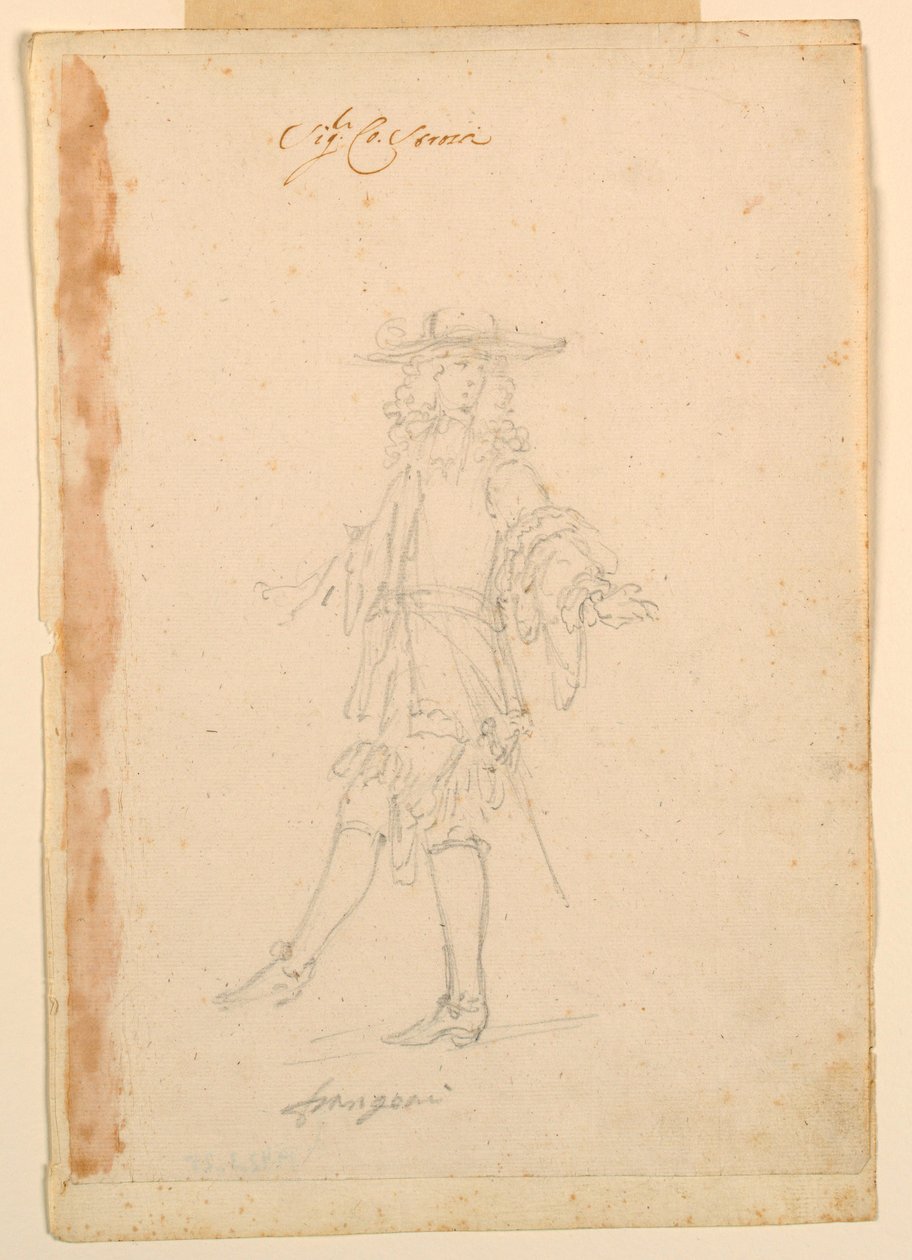 Kostümentwurf: Ein Franzose für ein Ballett, ca. 1790 von Unknown artistUnknown artist