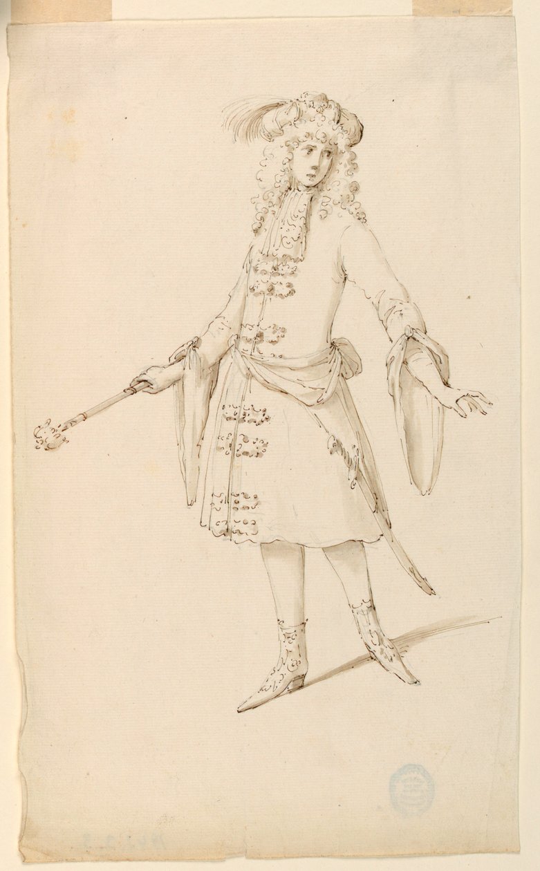 Kostümentwurf: Ein Edelmann, König oder Prinz für ein Ballett, ca. 1720 von Unknown artistUnknown artist