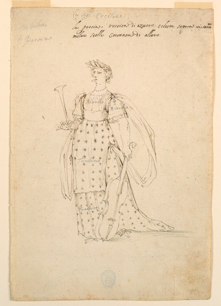 Kostümentwurf: Poesie für ein Ballett, ca. 1720 von Unknown artistUnknown artist