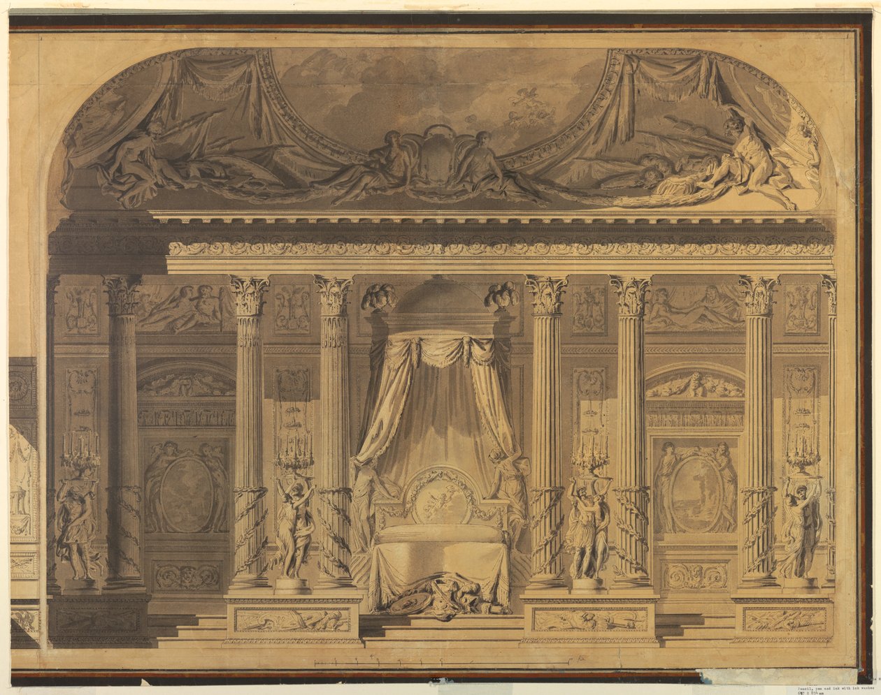 Entwurf für ein Schlafzimmer, Hotel de Mailly-Nesle, Paris, 1770–80 von Unknown artistUnknown artist
