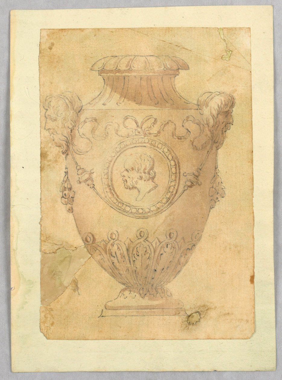 Zeichnung, Entwurf für eine Kameo-Vase, 19. Jahrhundert von Unknown artistUnknown artist