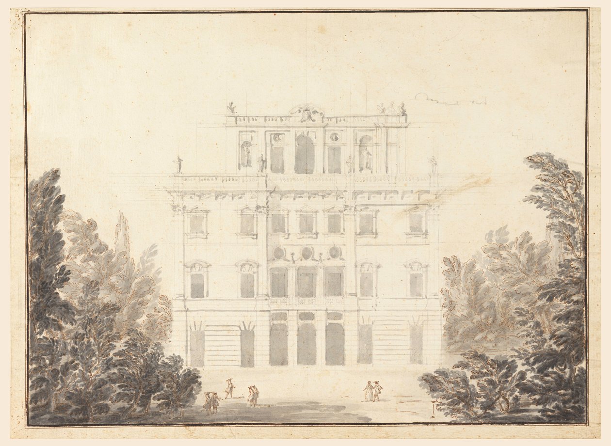 Zeichnung, Entwurf für ein Casino in einem Park, 1728–1784 von Unknown artistUnknown artist