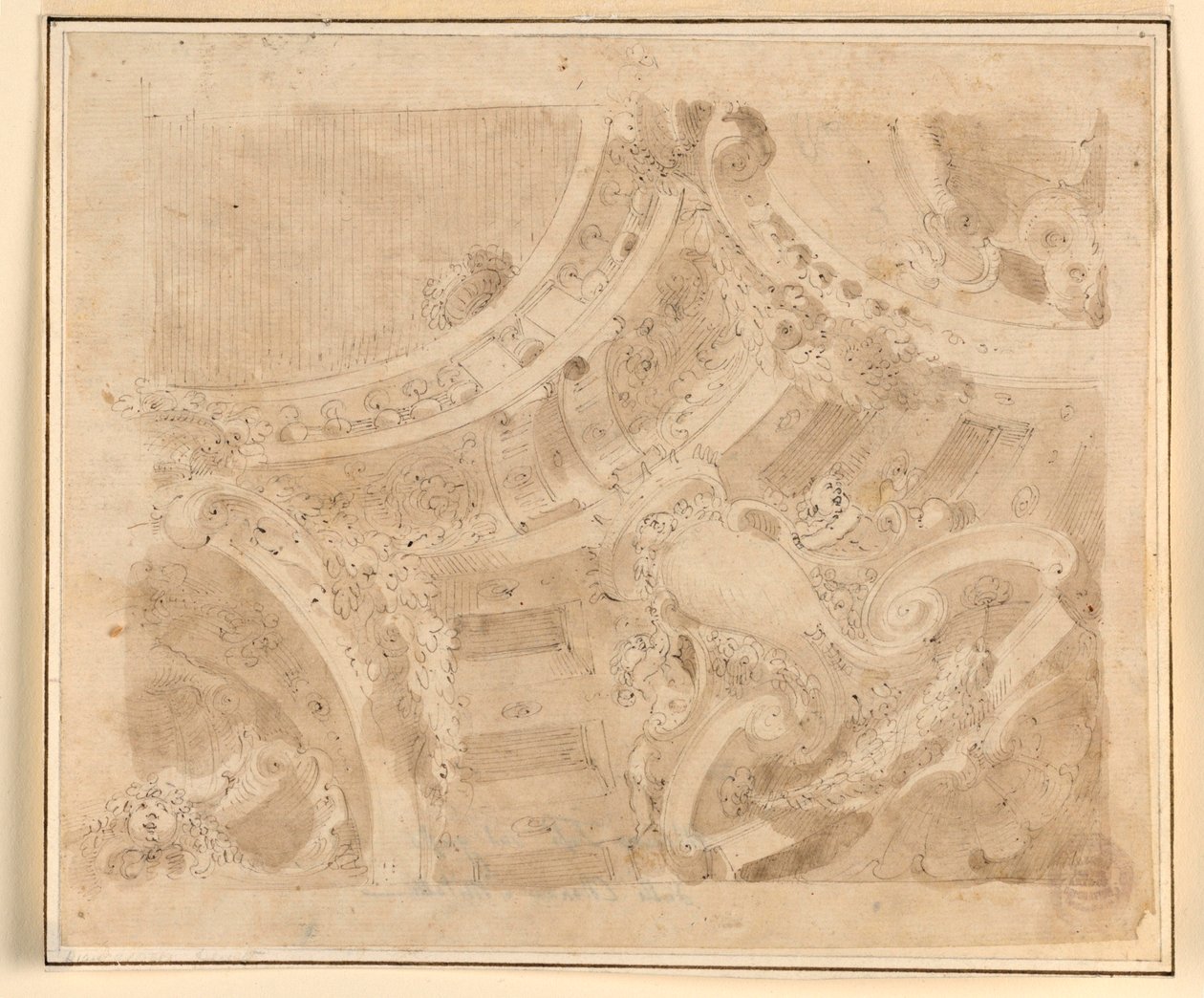 Zeichnung, Entwurf für eine Decke, 1700–1750 von Unknown artistUnknown artist