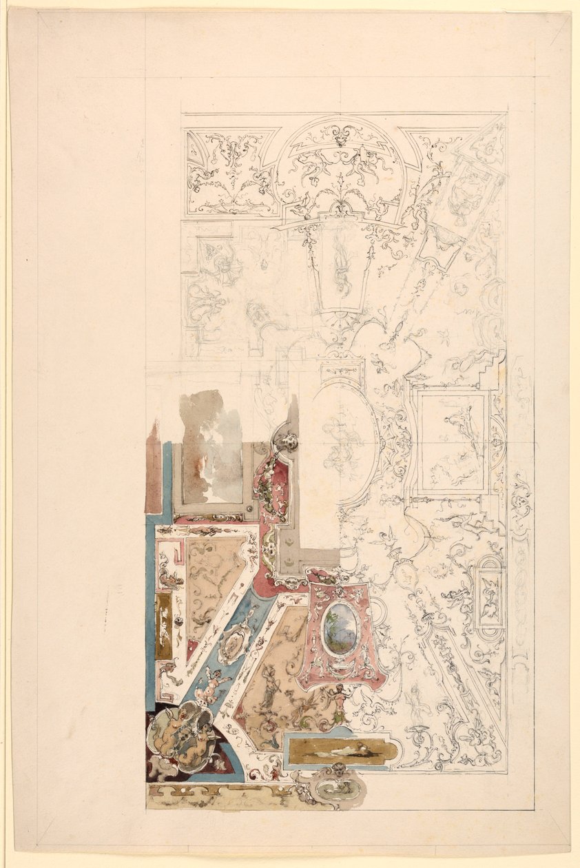 Zeichnung, Entwurf für eine Decke, 1750–1800 von Unknown artistUnknown artist