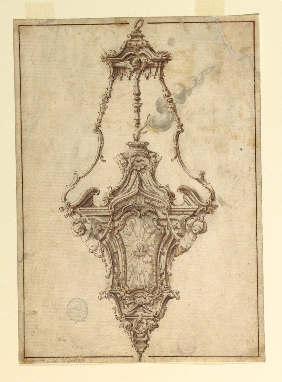 Zeichnung, Entwurf für ein Rauchfass, 1725–1750 von Unknown artistUnknown artist
