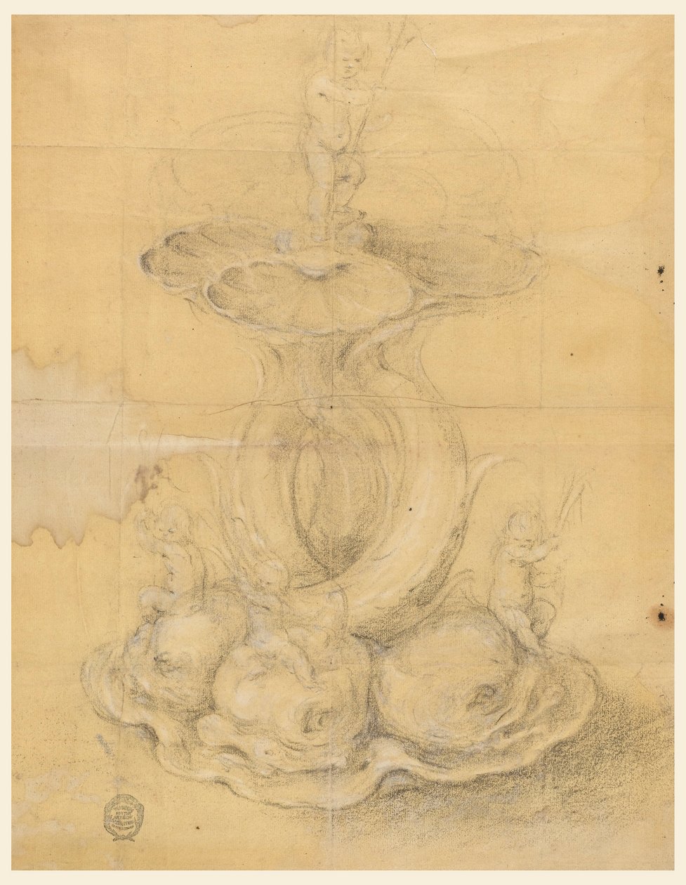 Zeichnung, Entwurf für ein Mittelstück, 1630–60 von Unknown artistUnknown artist