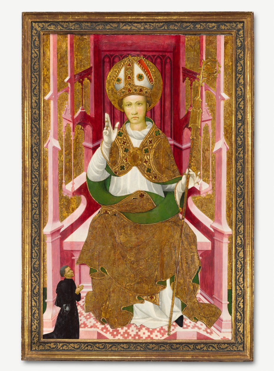 Ein Bischofheiliger mit einem Stifter (Heiliger Ludwig von Toulouse?) von Unknown artist