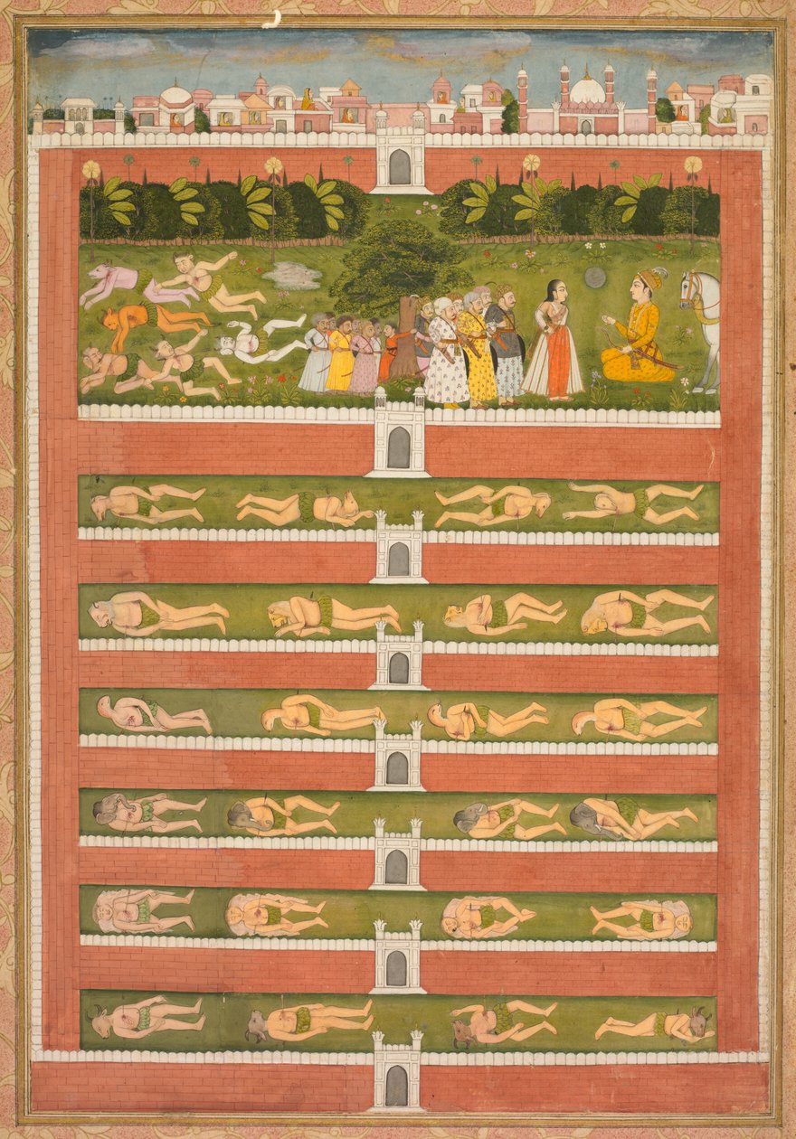 Eine Prinzessin und Dämonen vor einem Edelmann: Ein Blatt aus einer poetischen Romanze über Shah Alam I (recto) von Unknown artist