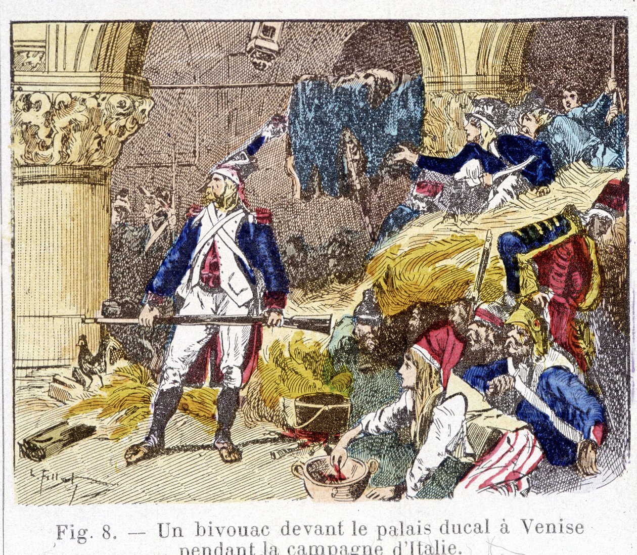 Ein Biwak vor dem Dogenpalast in Venedig während des Italienfeldzugs von Unknown artist