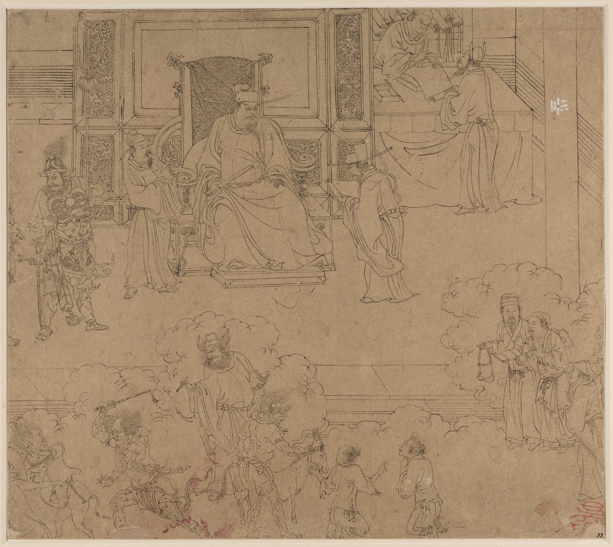 Album mit daoistischen und buddhistischen Themen: Könige der Hölle: Blatt 33 von Unknown artist