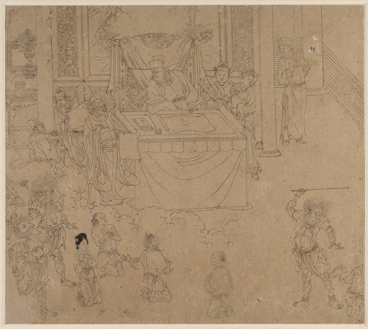 Album der daoistischen und buddhistischen Themen: Könige der Hölle: Blatt 35 von Unknown artist