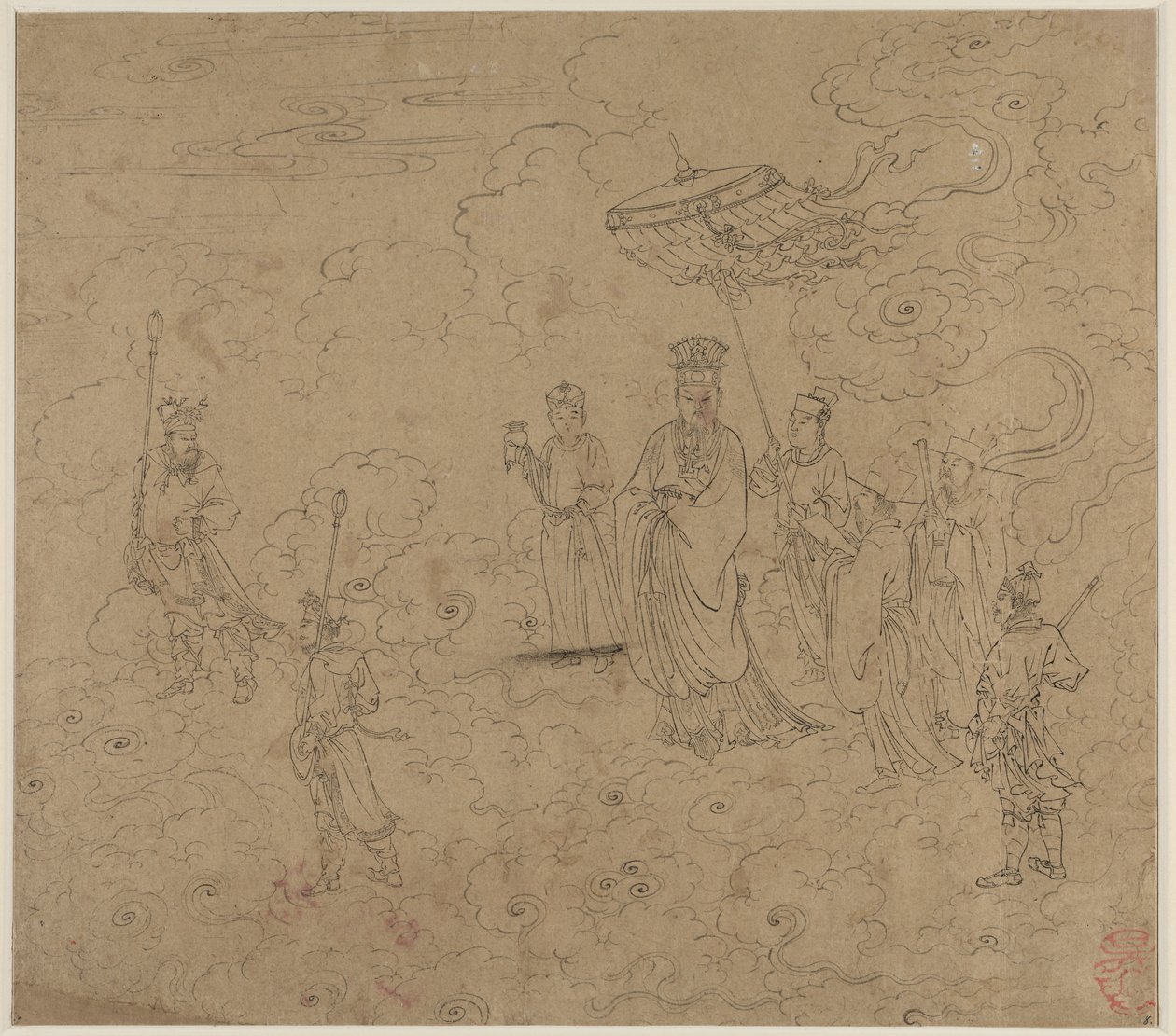Album der daoistischen und buddhistischen Themen: Prozession der daoistischen Gottheiten: Blatt 8 von Unknown artist