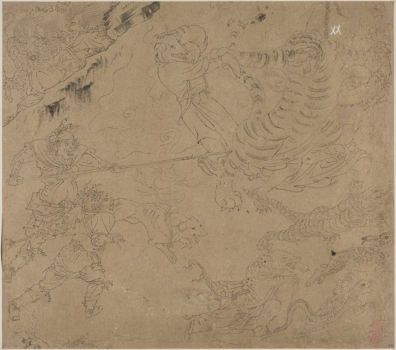 Album der daoistischen und buddhistischen Themen: Suche den Berg: Blatt 44 von Unknown artist