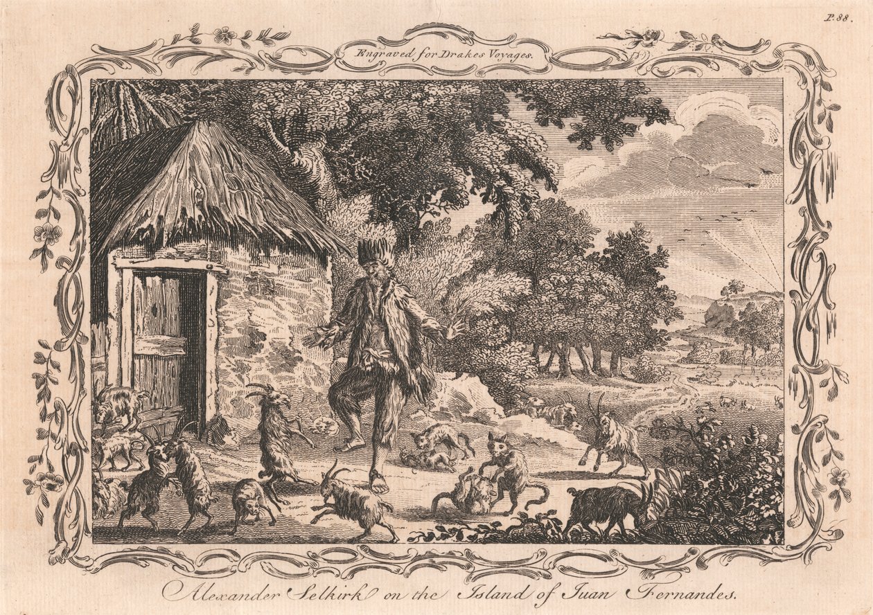 Alexander Selkirk auf der Insel Juan Fernandes von Unknown artist
