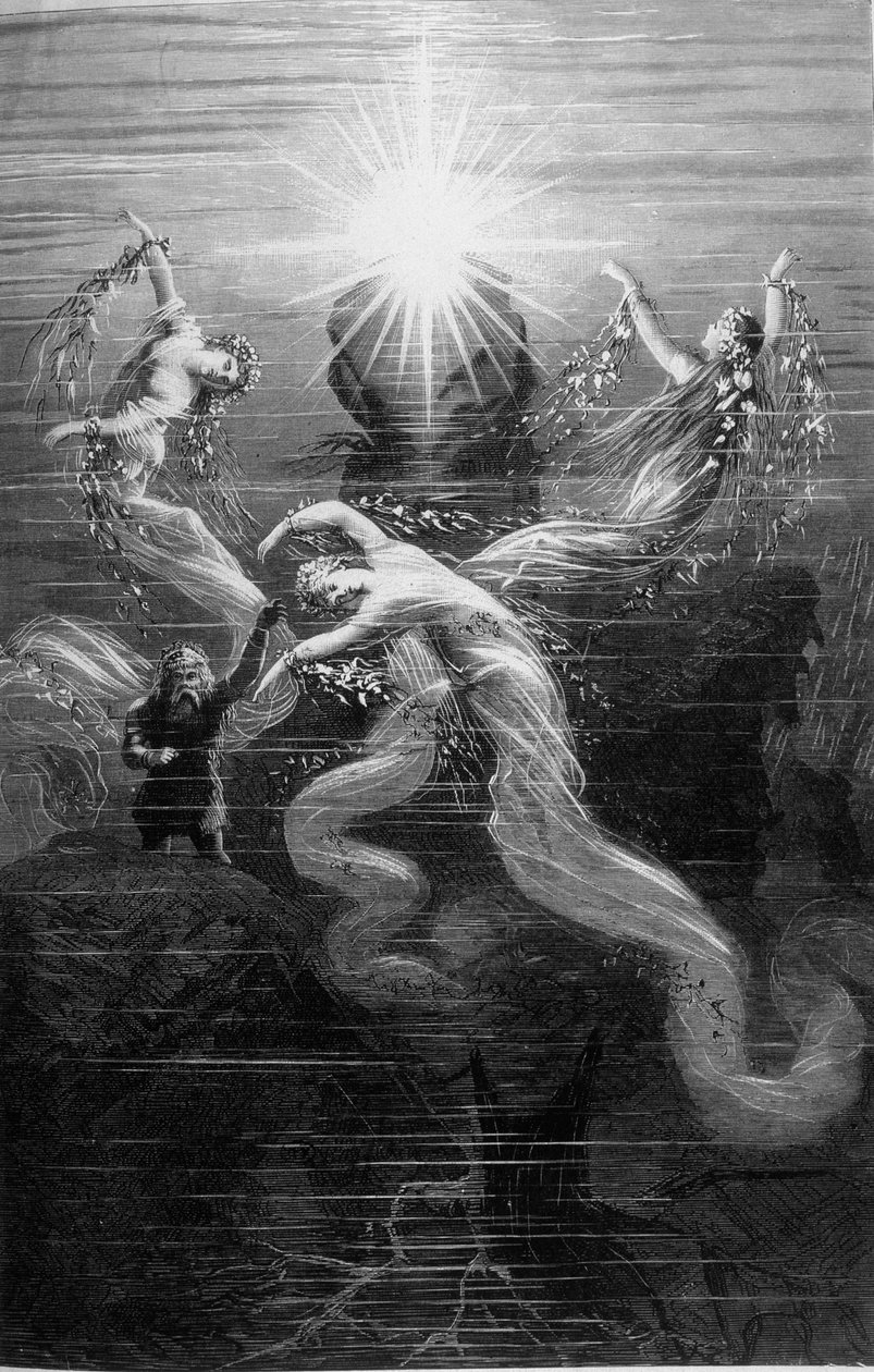 Allegorische Illustration von „Das Rheingold“ von Unknown artist
