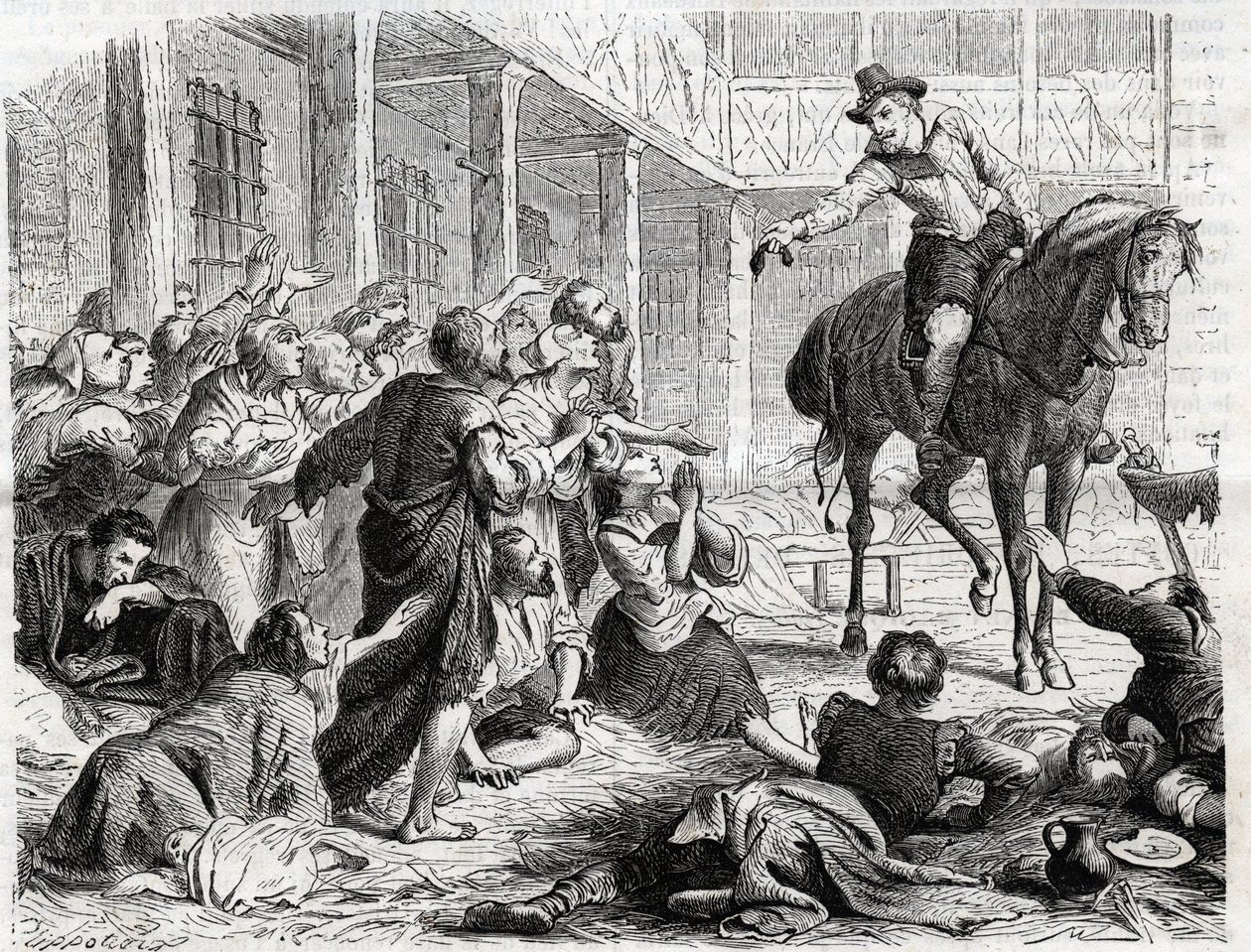Alphonse (Alfonso Gieronimo) von Ornano 1548-1610 während der Pest von Bordeaux 1604 - Gravur von 1860 von Unknown artist