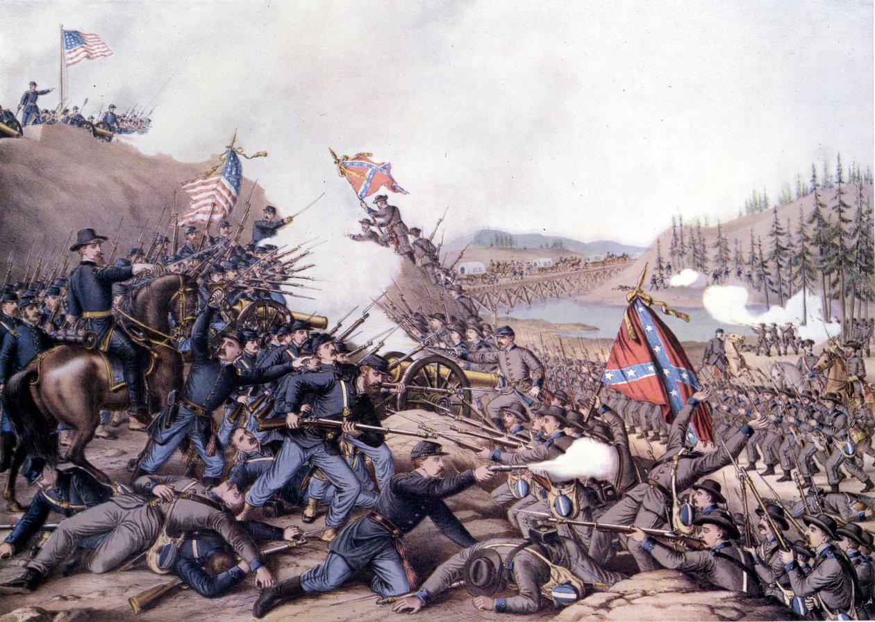Amerikanischer Bürgerkrieg (1861 - 1865): Zweite Schlacht von Franklin (Tennessee) 30. November von Unknown artist