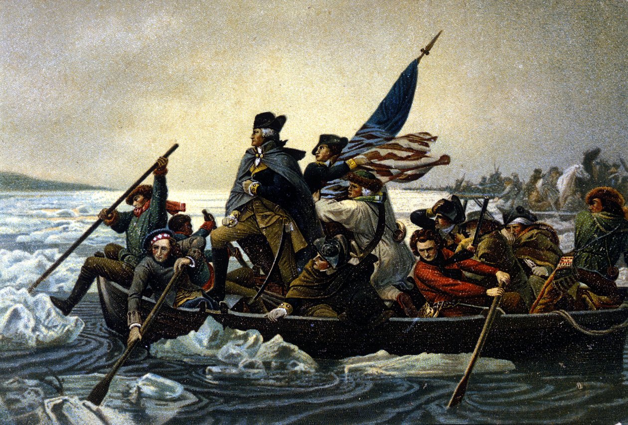 Amerikanischer Unabhängigkeitskrieg. Washington überquert den Delaware River. Dezember 1776 von Unknown artist
