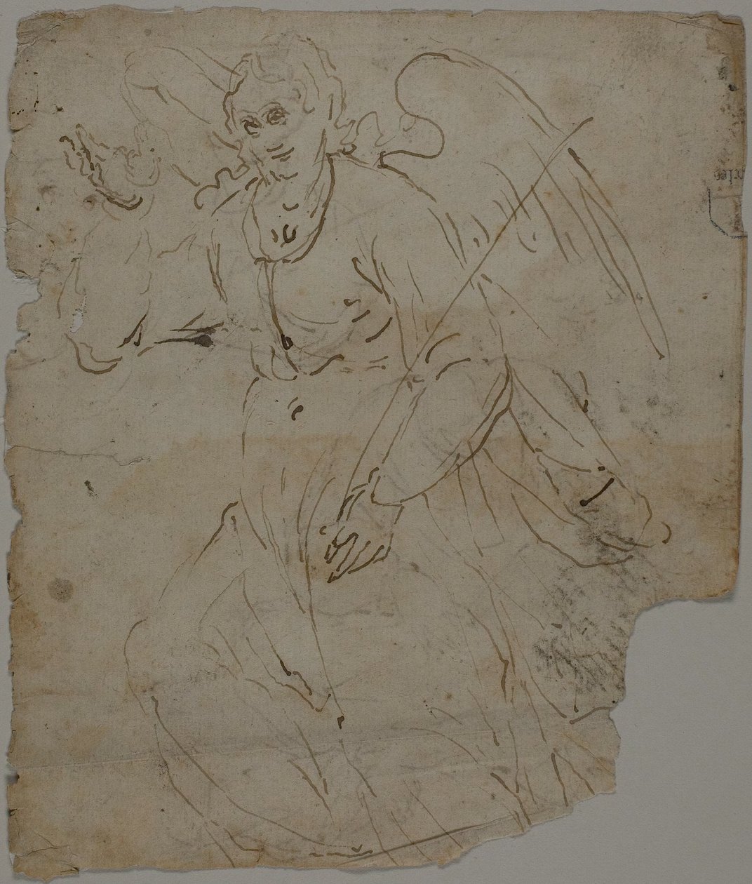 Verkündigungsengel (recto); Skizzen einer sitzenden Figur und des oberen Teils und der rechten Hand des Verkündigungsengels (verso) von Unknown artist