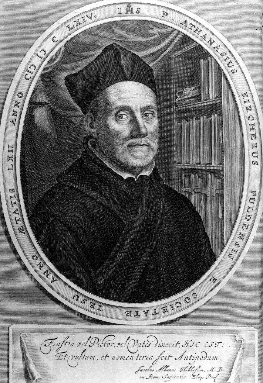 Athanasius Kircher (1601 - 1680), Jesuit, Orientalist und deutscher Gelehrter - Gravur 18. Jahrhundert von Unknown artist