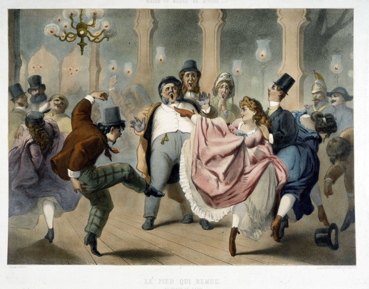 Bal de Paris: Der Quadrille, der Fuß bewegt sich im Prado, um 1860 von Unknown artist