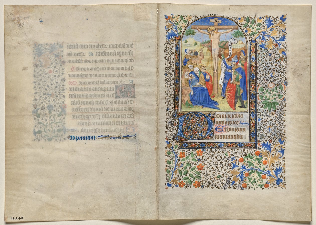 Bifolio aus einem Stundenbuch: Die Kreuzigung: Stunden des Kreuzes (recto) von Unknown artist