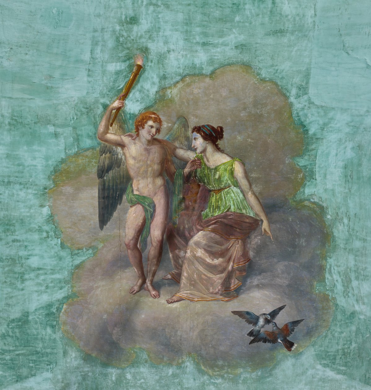 Vögel und Amor und Psyche, Detail von Unknown artist