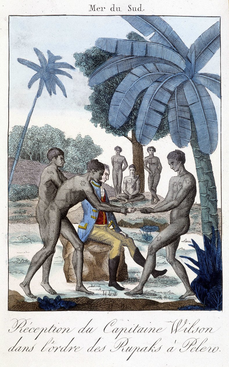 Die Aufnahme von Kapitän Wilson in den Orden der Rupaks zu Pelero. von Unknown artist