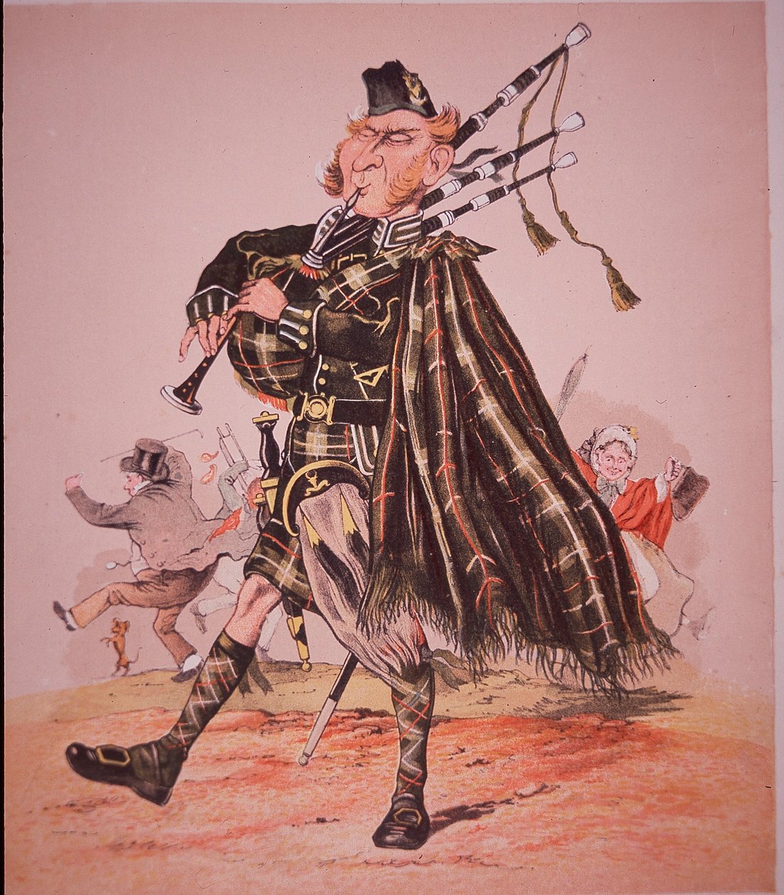 Karikatur eines Hochlandpfeifers von Unknown artist