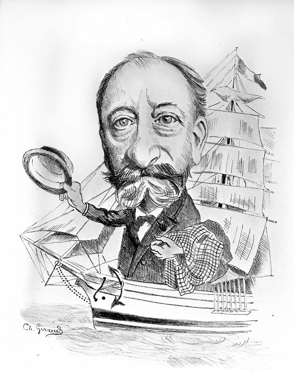 Karikatur von Camille Saint-Saens (1835-1921), französischer Komponist. von Unknown artist
