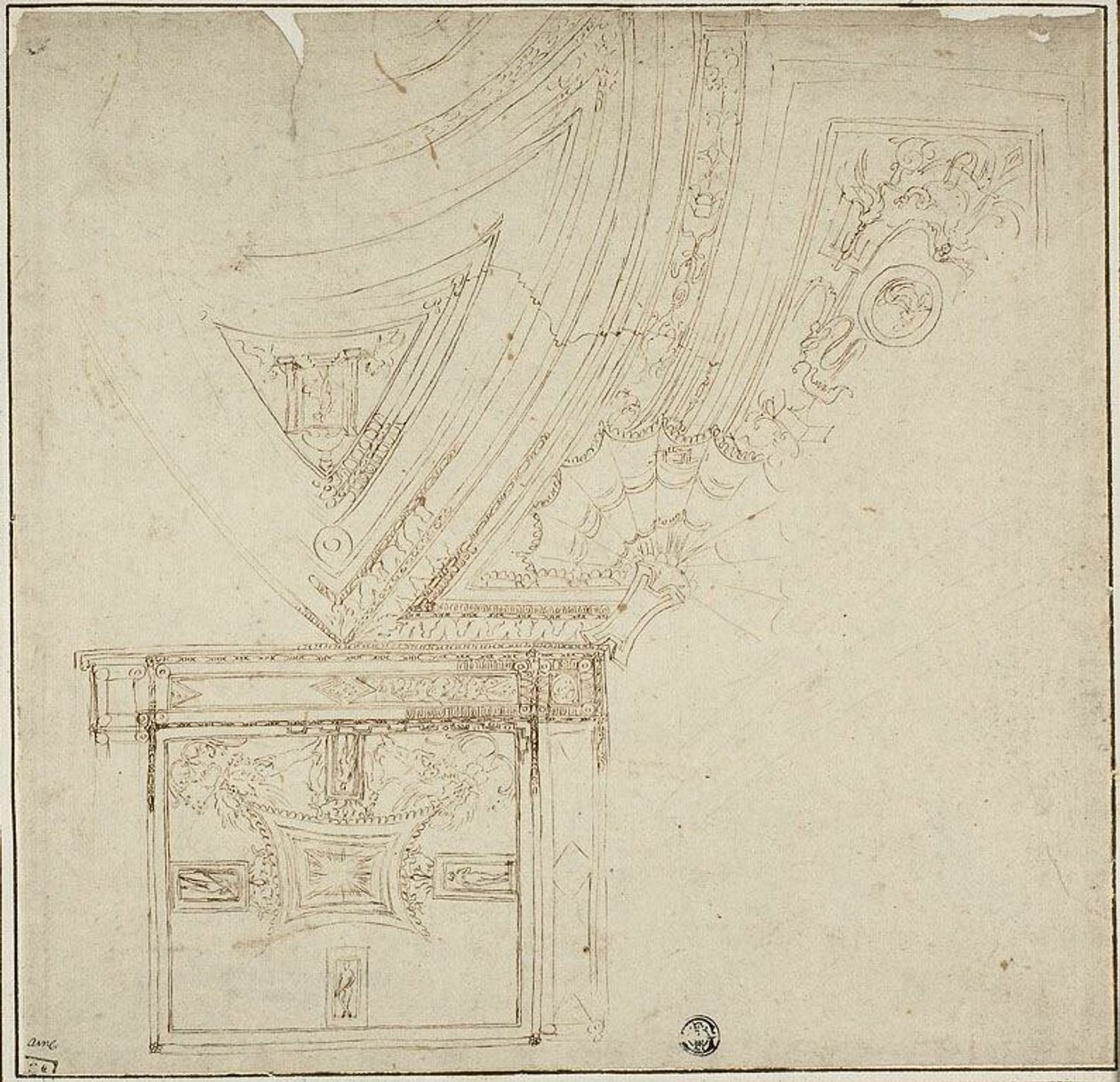 Deckenverzierung mit Grotesken von Unknown artist