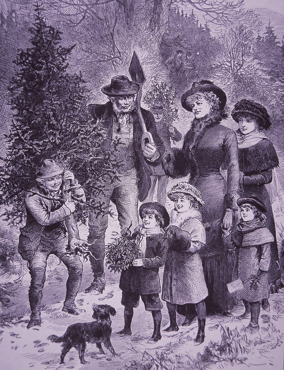 Weihnachtsbaumverkäufer (Stich) von Unknown artist