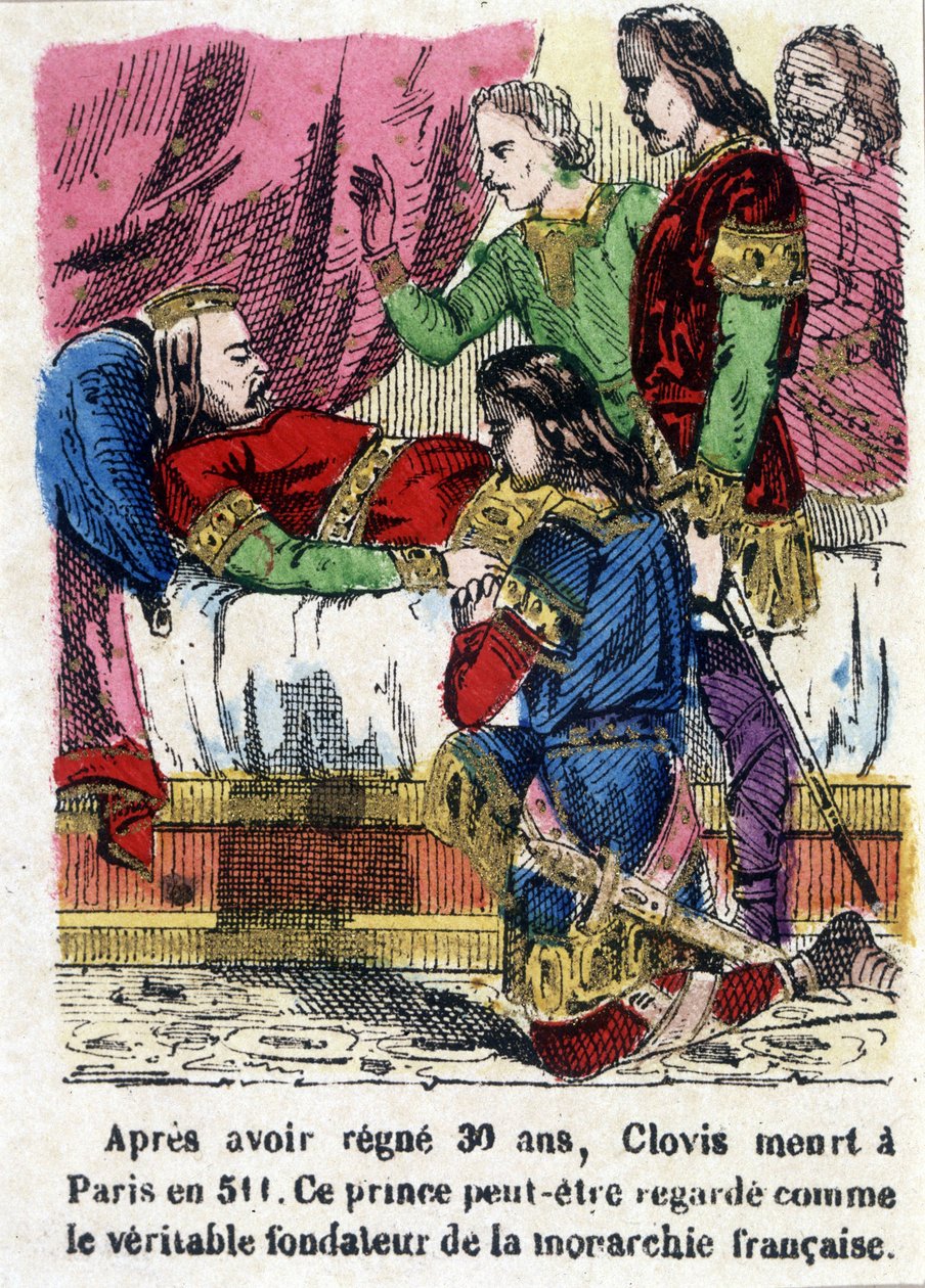 Chlodwig auf seinem Sterbebett im Jahr 511 von Unknown artist