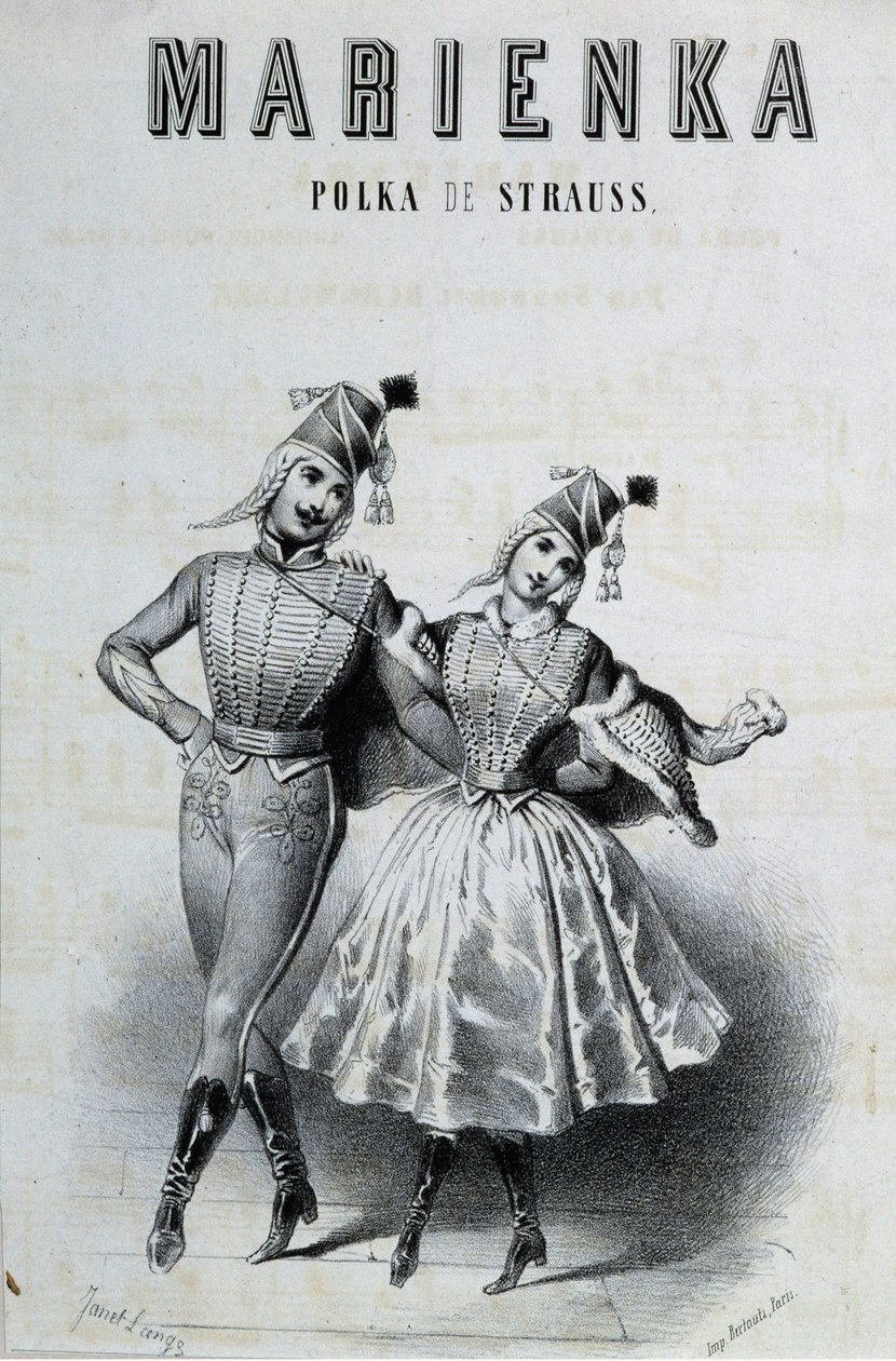 Paar von Polkatänzern für Strauss „Marienka“, 19. Jahrhundert von Unknown artist