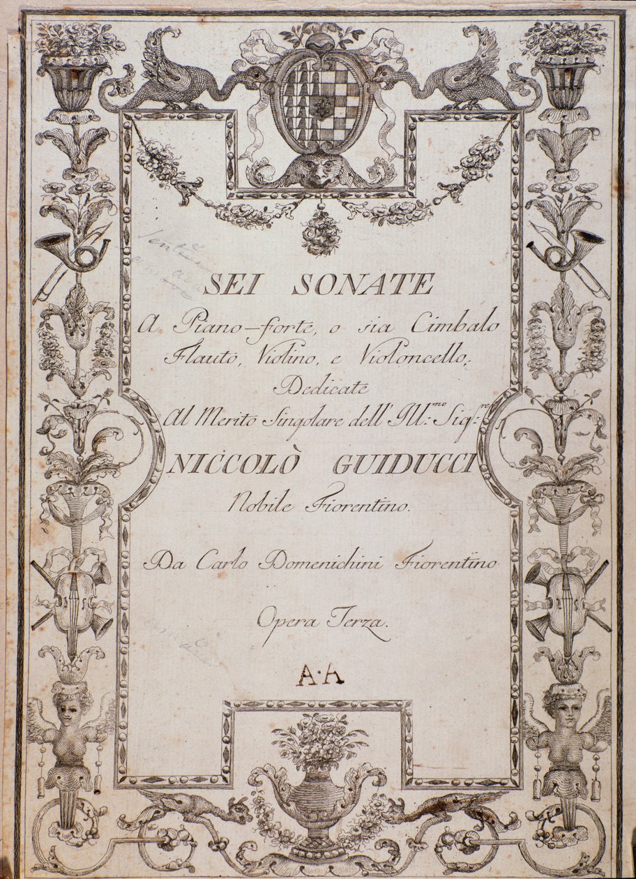 Cover von Sechs Sonaten, Op. 3 von Carlo Domenighini von Unknown artist