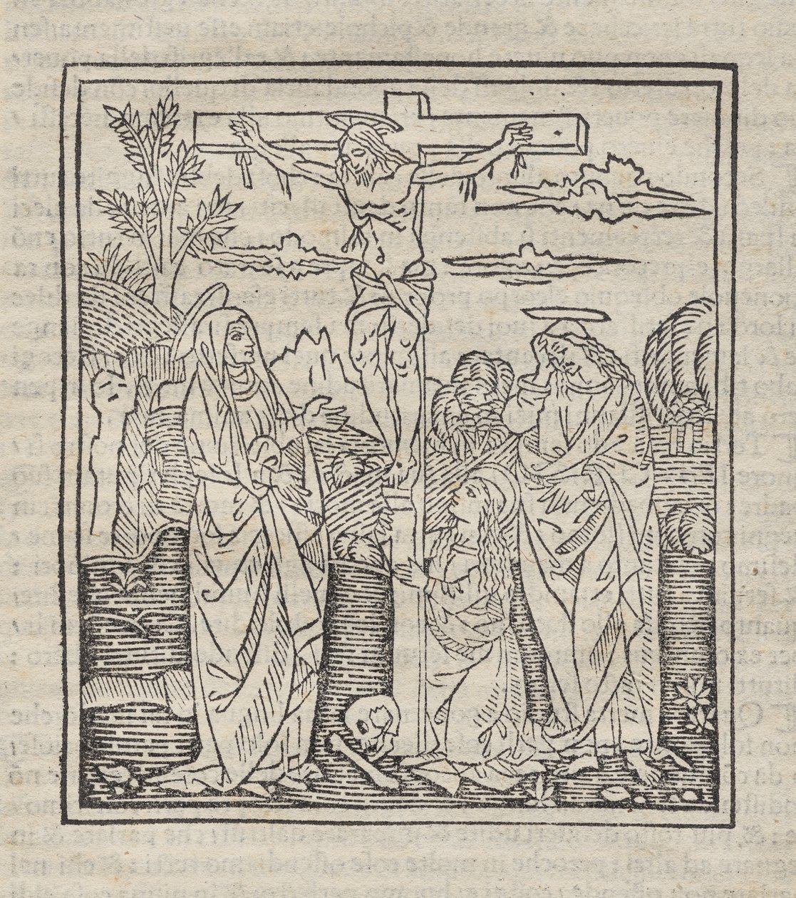 Kreuzigung; veröffentlicht in Operette: Regola a tutti religiosi, Trattato del sacramento e dei misteri della Messa, Ragola del ben vivere von Unknown artist